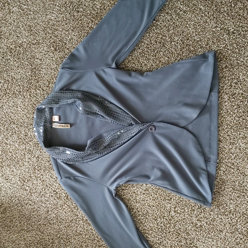 Gray Sequin Blazer. Could be dressed up or down.